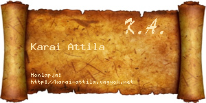 Karai Attila névjegykártya